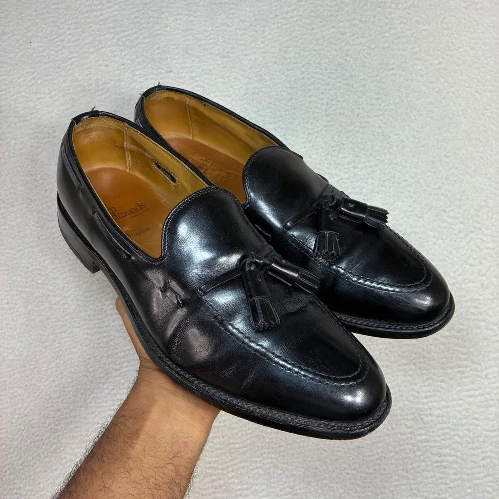 Allen Edmonds Grayson Leather Tassel Loafers Mens 10 B Black Preppy Business